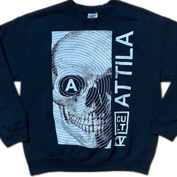 Atila Cult - crewneck - Emo - goth - punk - metal sweater - graphic skull - Y2K - Picture 2 of 6
